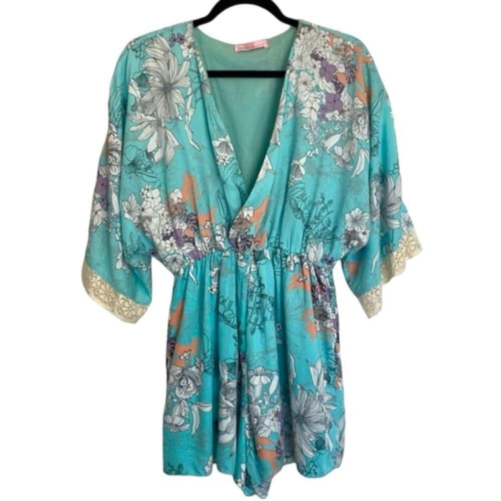 Riber of Love Floral Kimono Romper